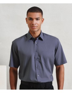 P-PR202-Mens Poplin Short Sleeve Shirt 2